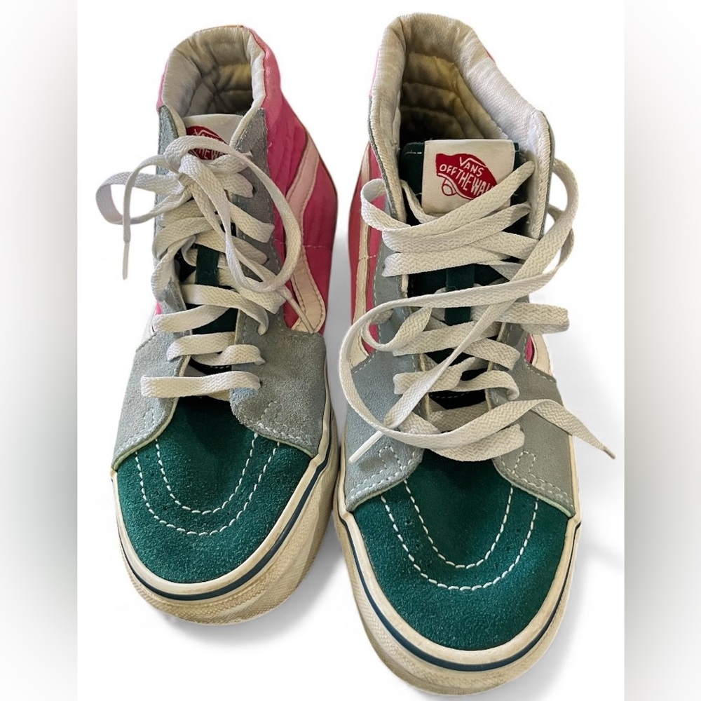 Vans Sk8-Hi Multicolor Suede & Canvas High Top Sneakers | Women’s 7 Men’s 5.5